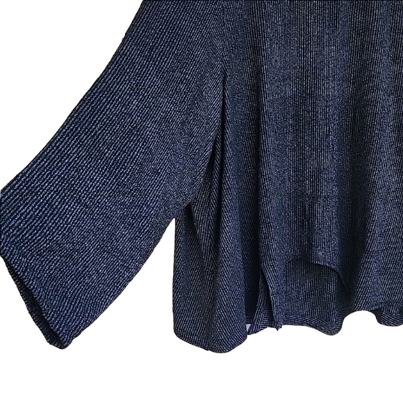 VINTAGE PRISA Boxy Tunic Top L XL 1X 2X Oversized Shirt Artsy Black Lagenlook - Picture 6 of 15